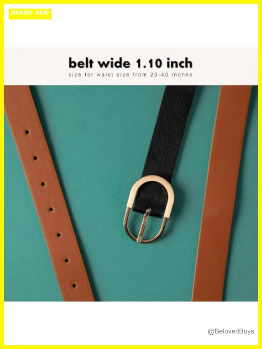 2 Pack Faux Leather Belts for Jeans Women Waist Belt Fashion